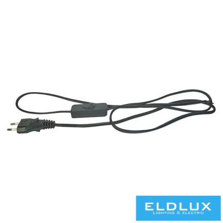 EMOS FLEXO PVC 2×0.75mm2 fekete 2m + kapcsoló