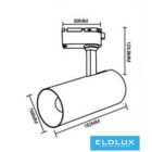 UNIVERSO Egyfázisú sínhez lámpa 30w 2700lm CCT kapcsolóval Ra≥90 24° IP20 fehér 