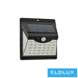   UNIVERSO Solarlámpa-PIR 3.7V-1200mAH 5.5V-0.55W 120lm IP65 fekete