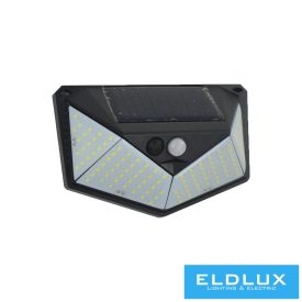   UNIVERSO Solarlámpa-PIR 3.7V-1200mAH 6500K 5.5V-0.55W 60lm IP65 fekete