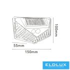 UNIVERSO Solarlámpa-PIR 3.7V-1200mAH 6500K 5.5V-0.55W 60lm IP65 fekete