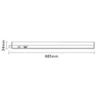 UNIVERSO T5 LED lámpa kapcsolóval és opál burával 14w 1550lm CCT.Kap IP20 885x34mm