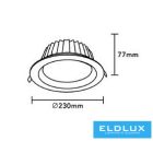 UNIVERSO LED süllyestett lámpa 40w 4350lm 4000K 90° IP20 Fehér D230x77mm Kivágás:D200mm 5év