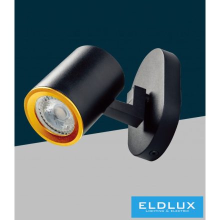 UNIVERSO Spot lámpatest 1xGU10 Max.35w IP20 125x70x110mm Fekete/Arany