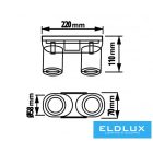 UNIVERSO Spot lámpatest 2xGU10 Max.35w IP20 220x70x110mm Fehér