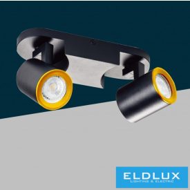   UNIVERSO Spot lámpatest 2xGU10 Max.35w IP20 220x70x110mm Fekete/Arany