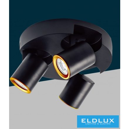 UNIVERSO Spot lámpatest 3xGU10 Max.35w IP20 D220x108mm Fekete/Arany