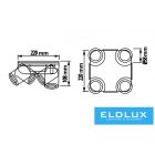 UNIVERSO Spot lámpatest 4xGU10 Max.35w IP20 220x220x108mm Fehér