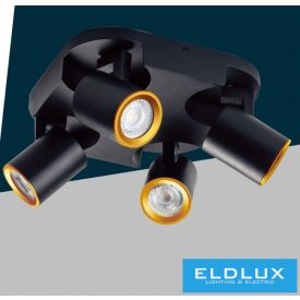   UNIVERSO Spot lámpatest 4xGU10 Max.35w IP20 220x220x108mm Fekete/Arany