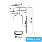 UNIVERSO Spot lámpatest 1xGU10 Max.35w IP20 D55x110x110mm Fehér