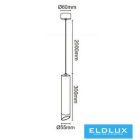 UNIVERSO Függeszték 1xGU10 Max.35w IP20 Fekete/Arany D55x300x2000mm