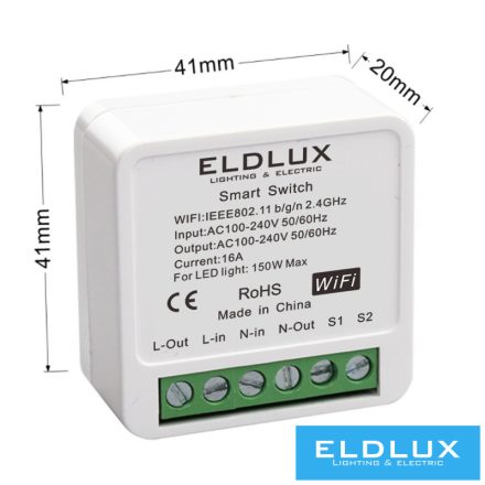 ELDLUX Smart Home WiFi-s megszakító Max.3860w/16A