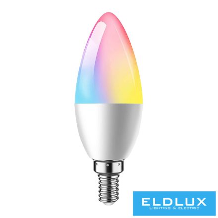 ELDLUX Smart Home WiFi-s izzó C37 E14 4.5w 450lm RGB+CCT