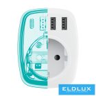 ELDLUX Hálózati ajzat USB töltőállómással 1xSCHUKO 16A + 3xUSB A 5V/2.4A + 1xUSB C 5V/3A