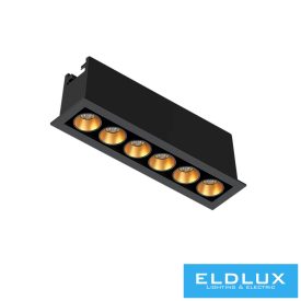   UNIVERSO süllyesztett spot lámpa 11W 864lm 4000k 24° IP20 132x31mm Fekete/Arany