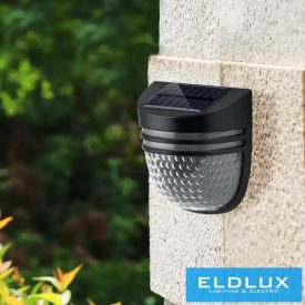   UNIVERSO Solar fali lámpa 5V 0.3w 30lm 3000k IP65 fekete 110x102x57mm