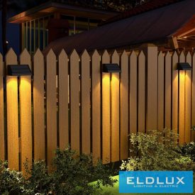   UNIVERSO Solar fali lámpa 5V 0.8w 30lm 3000k IP65 fekete 142x80x73mm