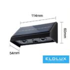 UNIVERSO Solar fali lámpa 5V 0.8w 30lm 3000k IP65 fekete 142x80x73mm