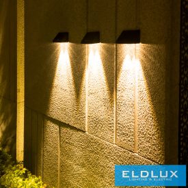   UNIVERSO Solar fali lámpa 5V 0.8w 30lm 6500k IP65 fekete 142x80x73mm