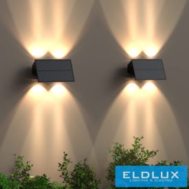   UNIVERSO Solar fali lámpa 5V 1w 60lm 3000k IP65 fekete 170x80x73mm