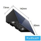 UNIVERSO Solar fali lámpa 5V 1w 60lm 3000k IP65 fekete 170x80x73mm