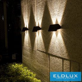   UNIVERSO Solar fali lámpa 5V 1w 60lm 6500k IP65 fekete 170x80x73mm