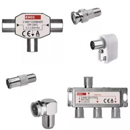 Koaxiális csatlakozók, elosztók és átalakítók